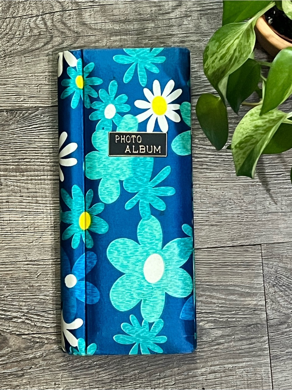 1960s / 70s Vintage Floral Photo Album Blue Daisies Flower Power
3.5" Squares 2